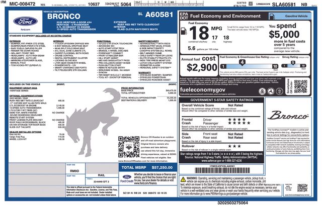 ford bronco 4-door 2025 1FMEE4DPXSLA60581 image ford bronco 4-door 2025 1FMEE4DPXSLA60581 image